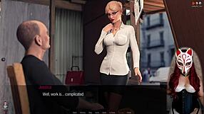 Nasty old dude gropes young Jessica in see-through corset outdoors