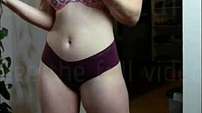 Homemade Brunette Teases In Panties During Slow Dance.