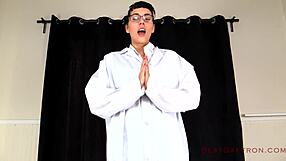 Fertility Clinic Roleplay Where Nerd Licks and Swallows Cum from Sexy Glasses-Wearing Babe