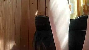 Russian tattooed man pounds huge ass with monster cock in sunny anal sex.