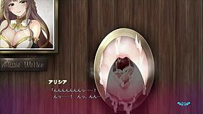 through the wall hole, big sister sucks me off in this hentai scene