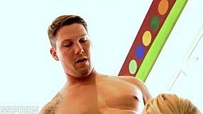 the sexy blonde girl's deep pussy gets fucked hard