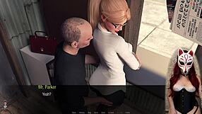 Nasty old dude gropes young Jessica in see-through corset outdoors