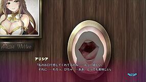 through the wall hole, big sister sucks me off in this hentai scene