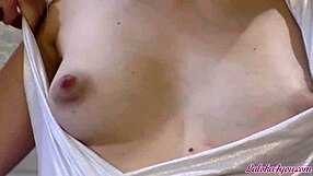 The babe in stockings sensually sucks cock, then bends over for doggystyle fucking after watching porn