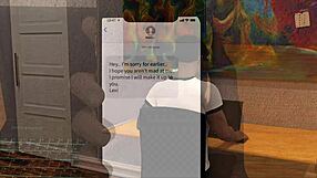 Hot blonde in anime hentai game doesn't mind big tits and monster cock second