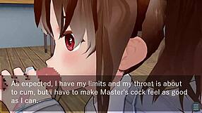 karin teasing under the desk in school blazer?