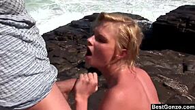 ocean threesome for busty blonde tarra white with big cocks