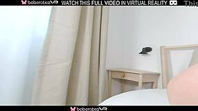 i passionately play with dildo on bed in vr, feeling every thrust