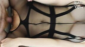 Busty Brunette Babe In Bodysuit Gets Fucked Cowgirl