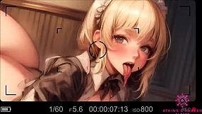 Blond maid earns her boss's cum reward