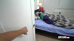 Petite 18+ Bound and Sucked by Dominant Hunk in Garage