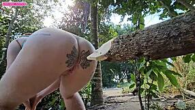 我痒得想把这木头塞进屁股里在树林里尿尿