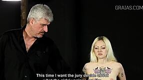 Bound Girl Whipped and Tormented with Candle in BDSM Scene