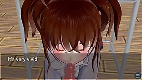 karin teasing under the desk in school blazer?