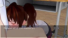 karin teasing under the desk in school blazer?