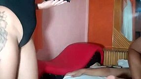 In the double penetration scene, the actor's cock slips out of the actress's pussy, and the cameraman grabs it and puts it back in.