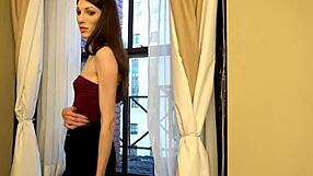 Young Shemale Ava Holt With Small Tits Masturbates In Solo Crossdressing Scene