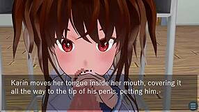 karin teasing under the desk in school blazer?