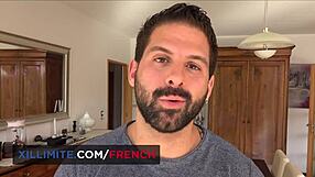 Two french brunettes team up to please one lucky guy in steamy action