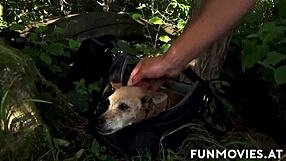 amateur brunette milf, you banging hard in the woods?