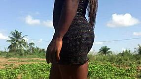 Crazy Bitch Twerks Big Ass Outdoors