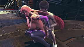 makai kishi from taimanin asagi 3 fucks tight pussy in spooning pose