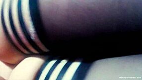 busty blonde kyla gets wild with fingering before hardcore fucking in stockings