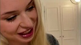 Hot Tall Blonde Amateur Shows Huge Camel Toe in Denim Shorts Casting