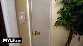 pervmom lucky stud watches strip show before blowjob and pounding