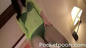 i'm masturbating with toys on desk, handjob pov, squirting through fishnet pantyhose