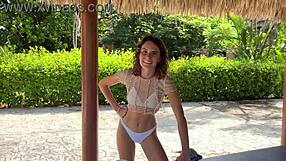 Crazy Backstage Beer Pong Strip Game with Mini Bikini Beauty