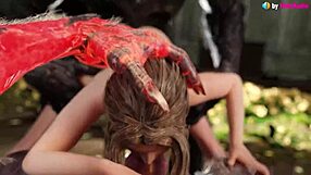 Aerith's deepthroat and anal with werewolves