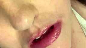 Sexy Brunette Milf Minxycme Passionately Sucks Dildo In Lesbian Play