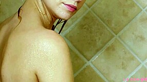 Cute blonde in sexy shower photoshoot 😍