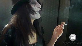 Goth Babe Smoking Seductively!