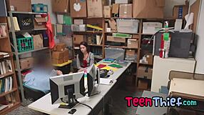 A Very Hot Teen Thief Punished By Security Guard