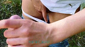 Outdoor Handjob With Stepsister In Panties