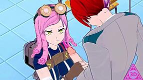 Mei Hatsume Blows Shoto Todoroki's Big Cock