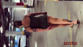 Blonde milf shows pussy and gets fucked in car!