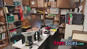 A Very Hot Teen Thief Punished By Security Guard