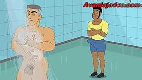 Cartoon Gay O Coroa Da Academia in Raw Intense Action.