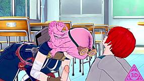 Mei Hatsume Blows Shoto Todoroki's Big Cock