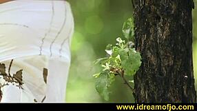 what does a brunette solo do in the woods all alone