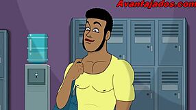 Cartoon Gay O Coroa Da Academia in Raw Intense Action.