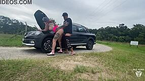 Hot Babe's Car Breaks on Road, Pays with Her Body