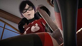 Невјероватна Вајолет Пар добија креампај од Хелен у двоструком фута 3Д сцени