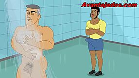 Cartoon Gay O Coroa Da Academia in Raw Intense Action.