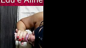 aline chupando y recibiendo corrida en gloryhole frente a cornudo