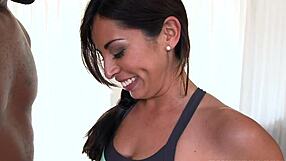 Yoga girl tries big black cock